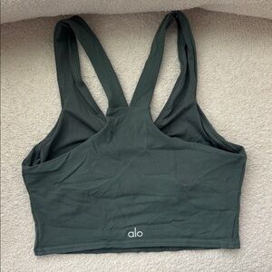 ALO Yoga Airbrush Real tank bra Deep Green